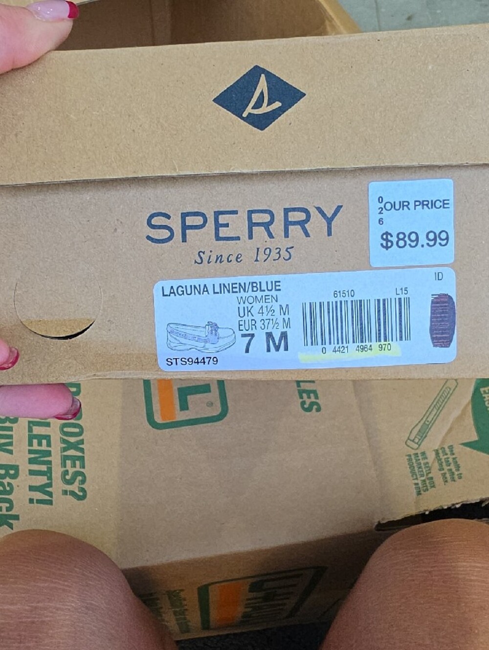 Sperry Denim Blue and Tan Leather-Trim Moccasin - Picture 5 of 5